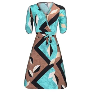 Midikleid mit geometrischem Muster