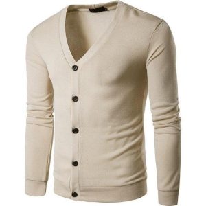 Herren-Strickjacke mit großen Knöpfen
